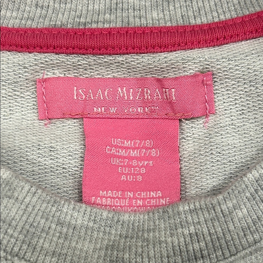Isaac Mizrahi Gray and Pink Love Kids Sweatshirt - Picture 2 of 16